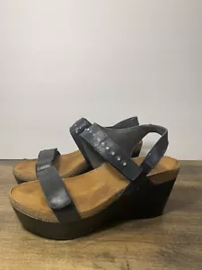 Naot prodigy Suede sandel Black Sz 39 L8 EUC - Picture 1 of 8