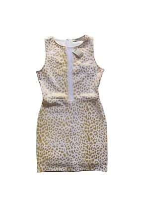ARDEN B METALLIC CHEETAH PRINT GOLD DRESS SIZE L - Imagem 1 de 4