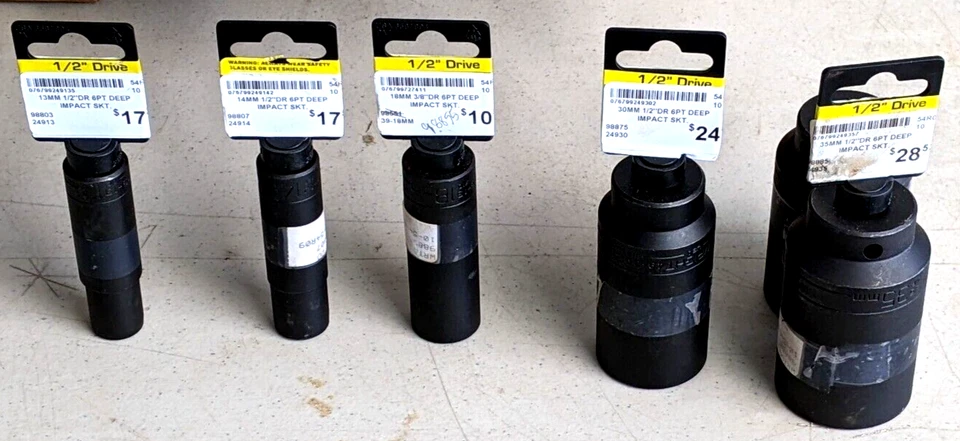 New WRIGHT Tool DEEP Impact Socket Metric - 1/2" Dr. Select Size-USA Made-F.Ship - Image 1 of 4