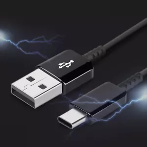 USB Data Charging TYPE-C Black Cable For Samsung Galaxy A8 / A8+ - Picture 1 of 4