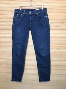 Rag & Bone Dre Low-Rise Slim Boyfriend Jeans Women 26 Blue MISSION crop raw hem - Picture 1 of 7