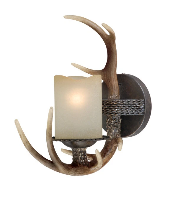 VAXCEL LIGHTING W0032 WALL SCONCE 1 LIGHT ANTLER - Image 1 of 1