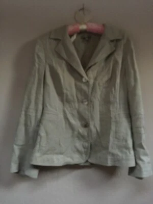 J. Jill Women's Size 8 Beige 100% Linen Button Down Blazer Jacket Long Sleeve - Image 1 of 4