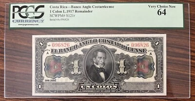 Costa Rica 1 Colon 1917 Remainder Uncirculated PCGS 64 Very Choice New #75571 - Image 1 of 2