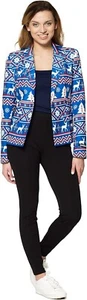 Suitmeister Women's Blazer XMAS Suit Nordic Blue Jacket Costume Adult L 10-12 - Picture 1 of 3