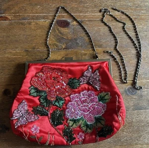 Butler &Wilson Red Beaded Evening Bag - Picture 1 of 2