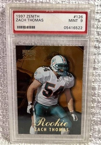 Tarjeta de novato Zenith Zach Thomas 1997 #126 PSA como nueva 9 Miami Dolphins - Imagen 1 de 2