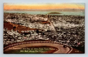 San Francisco & Bay As Seen From Twin Peaks California Divided Back Postcard - Picture 1 of 2