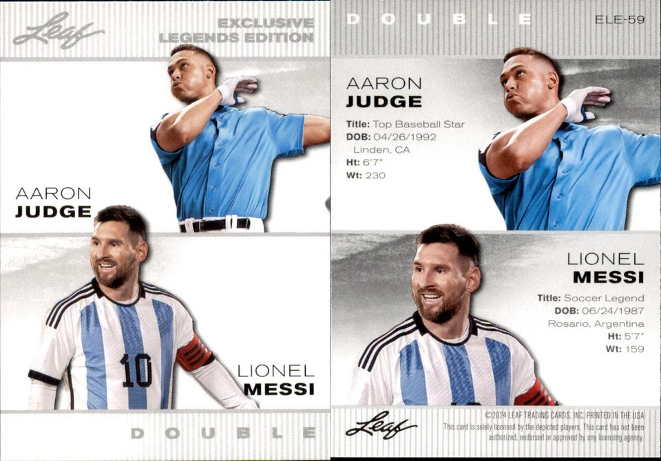 JUEZ EXCLUSIVO HOJA LEYENDA 2024 / MESSI ELE-59 YORK YANKEES Foto 1 de 1