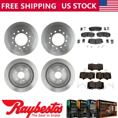 Rotores de freno delanteros traseros y pastillas de freno de cerámica para Toyota 4Runner 2004 - Raybestos Foto 1 de 4