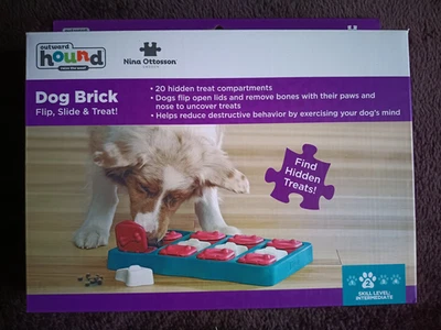 Dog Game - Nina Ottosson Interactive Dog Treat Dispenser Slow 'Dog Brick' Toy - Image 1 of 2