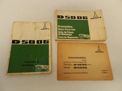 Deutz D 5006 Schlepper mit F3L 912 Motor Betriebsanleitung Ersatzteilliste 1968 - Bild 1 von 4