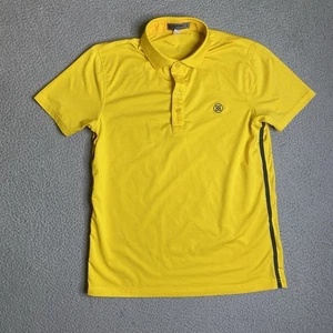 G/Fore Shirt Mens Small Yellow Striped Polo Short Sleeve Stretch Golf Preppy - Picture 1 of 10