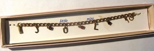 Little Miss Vintage Childs Gold Tone "JULY" Birthday Bracelet - Picture 1 of 1