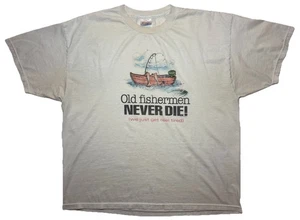 Camisa de Pesca Divertida Años 90 Camiseta de Pescador Hombre Viejo Para Hombre XL Usada - Imagen 1 de 7