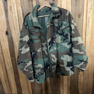 1 Vtg Cold Weather Field Jacket Woodland Camo Adult Medium Reg SP0100 99 D 0303 - Picture 1 of 5