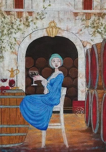 Needlepoint Handpainted Maggie Co Waiting for a Friend 9x13 - Picture 1 of 4