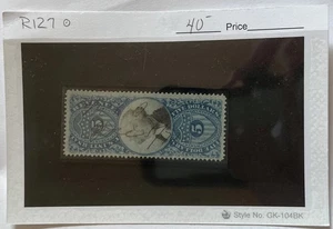 1871 US WASHINGTON $5 Revenue Stamp | Sc #R127 YT #FI126 | Used Pen Cancel - Picture 1 of 6