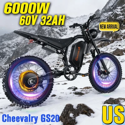 Bicicleta eléctrica de montaña 20" GS20 6000W 60V 32AH 45 MPH NFC 90 KM E-bike Foto 1 de 4