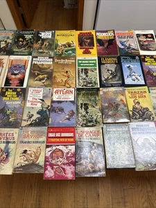 32 Vintage Paperback Book Lot fantasy Edgar Rice Burroughs Moorcock science fict - Picture 1 of 18