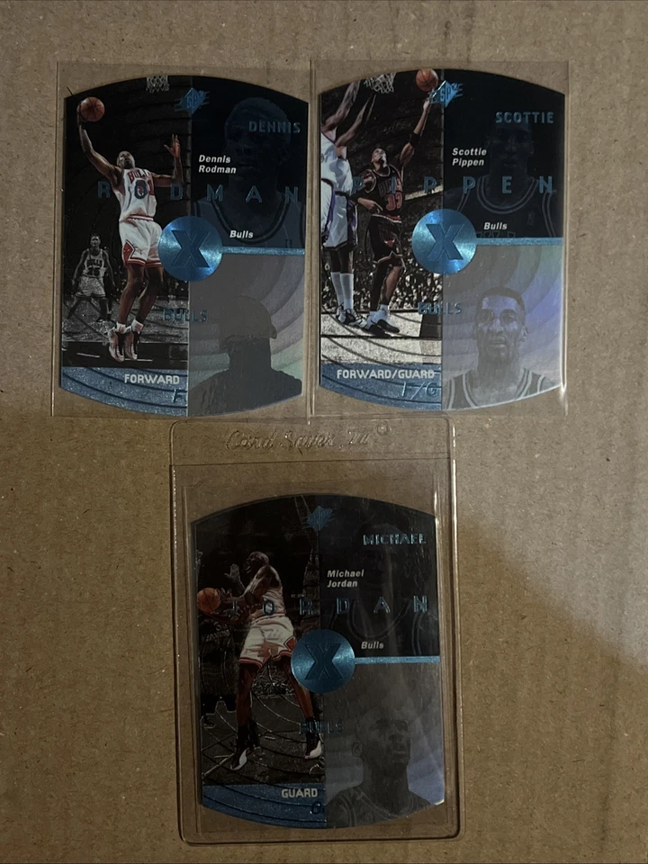 1997-98 SPX azul troquelado Michael Jordan, Scottie Pippen, Dennis Rodman Salón de la fama  Foto 1 de 4