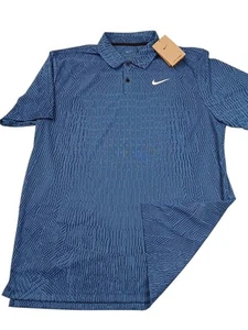 Camisa Polo Nike Para Hombre Grande Azul Geométrica ADV Tour Ingeniería Rendimiento Golf - Imagen 1 de 6