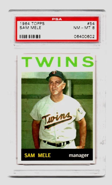 1964 TOPPS # 54 SAM MELE,TWINS-PSA 8++++++VIVID BEAUTY ! - Image 1 of 1
