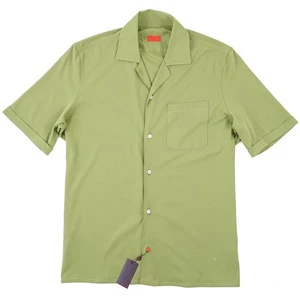 Isaia Relaxed-Fit Short-Sleeve Knit Jersey Cotton Sport Shirt M (Eu 39) NWT - Picture 1 of 7