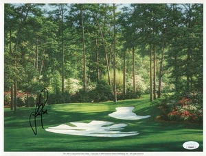JUSTIN ROSE SIGNED AUTOGRAPH AUGUSTA NATIONAL LARRY DYKE LITHOGRAPH PHOTO - JSA - Picture 1 of 1