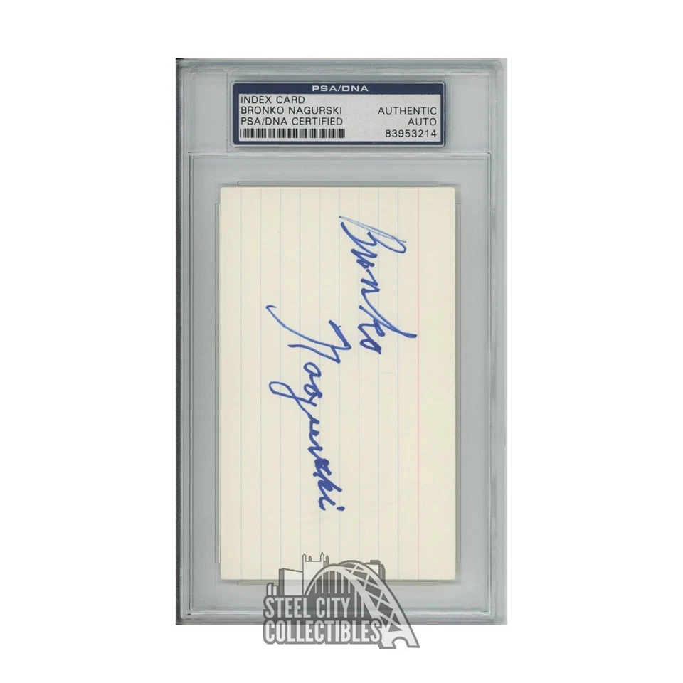 Bronko Nagurski Autographed Index Card - PSA/DNA - Image 1 of 1