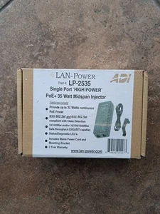 LAN POWER SINGLE PORT HIGH POWER POE+ MIDSPAN INJECTOR - Picture 1 of 3
