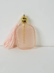 VIntage Glass Act Studio Art Perfume Bottle Pink Frosted Tassel 2.5” X 1.5” Mini - Picture 1 of 4