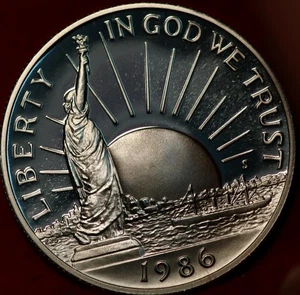 Uncirculated Proof 1986-S Statue of Liberty Clad Comm Half Dollar - Picture 1 of 2