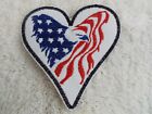 Patch à repasser broderie drapeau américain Eagle Heart 4" (E40)