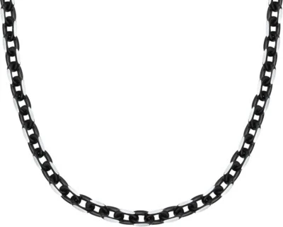 Collana SECTOR BOLD SAXS02 Uomo Acciaio Satinato Brunito Nero Catena Ancora - Immagine 1 di 4