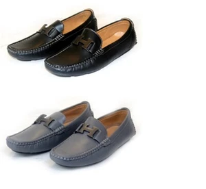 Guciani Men’s Leather-Look Casual Slip-On Loafers –Black, Red, Blue, Gray, Brown - Foto 1 di 16