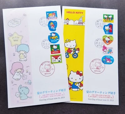 [SJ] Japan Animation Hello Kitty Kiki Lala 2013 Cartoon Postbox (FDC *odd - Image 1 of 4
