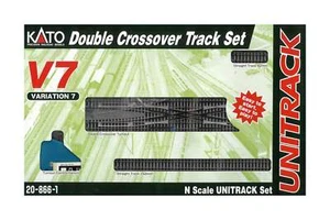 N Scale - Kato 20-866 N V7 Electric Double Track Crossing Set N11473 - Picture 1 of 4