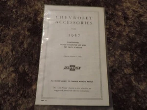 Chevrolet Accessories for 1957 Effective October 1, 1956 book - Picture 1 of 5