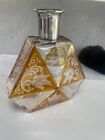 bohemian amber flash crystal glass large perfume bottle Silver Neck hallmarked
