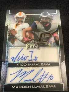 NICO & MADDEN IAMALEAVA QB DUAL AUTO CARD 2025 LEAF METALSLV/BLK MOJO 5/5 DA-18 - Picture 1 of 2
