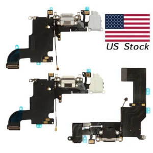 Charging Port Charger Dock Mic Flex Cable For iPhone 5G 5S 5C SE White/Black Lot - Picture 1 of 74