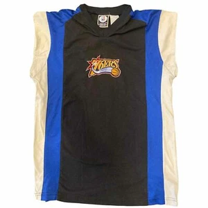 Maglia vintage NBA GENUINE STUFF bambini PHILADELPHIA 76ers nera XL 18-20 anni 90 RARA - Foto 1 di 3