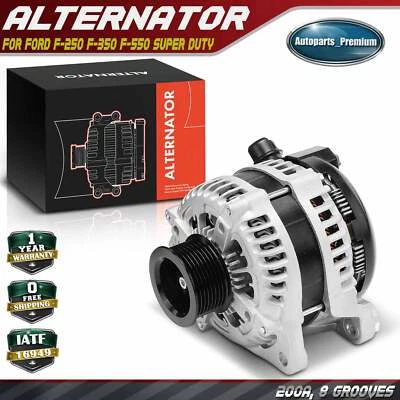 Alternador para Ford F-250 F-350 F-450 F-550 Super Duty 11-16 200A 12V CW 8Groove Foto 1 de 4