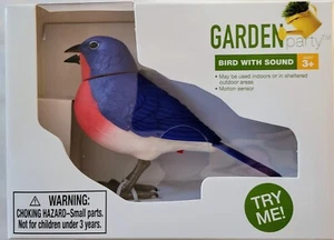 Pájaro de fiesta de jardín con sonido canto movimiento activado pájaro cantor Bluebird - Imagen 1 de 8