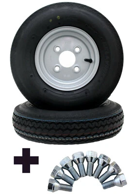 2 X Roue Compléte 4.80-8/4.00-8 70M 8-Zoll Incl. Schr. Remorque Roue Pneu Jante - Photo 1/4