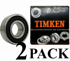 Paquete de 2 rodamientos de bolas de metal con doble sello de goma 6202-2RS TIMKEN 15X35X11 MM - Imagen 1 de 5