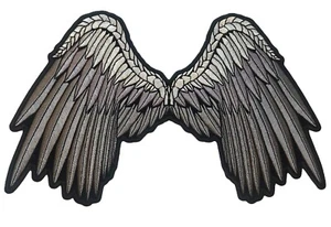 Angel Fallen Silver Wings 11 x 7 inch Back Patch IV3201 LD8 - Picture 1 of 1