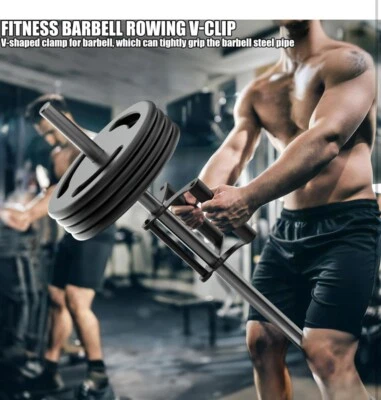 V Bar Row Landmine Handle Attachment for Barbell Bars, Solid Double D Handle - Image 1 of 4