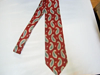 Corbata Damon rojo gris verde paisley seda 61 x 3,75 15830 Foto 1 de 3